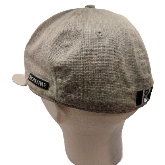 Gray 7 1/4 Fitted Routine Baseball Hat Cap Men's Black Cross Baseball Bat Emblem - Picture 7 of 16